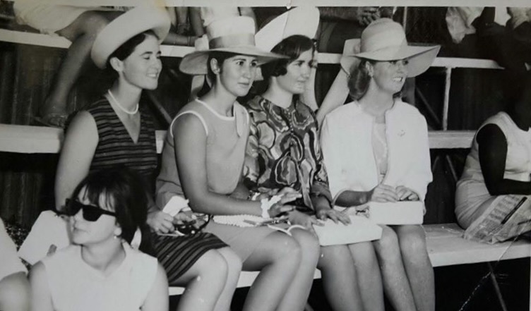 Theresa Eckford, Lorena Magoffin, Carleen Currin and Dallas Magoffin at Julia Creek Races, 1970s